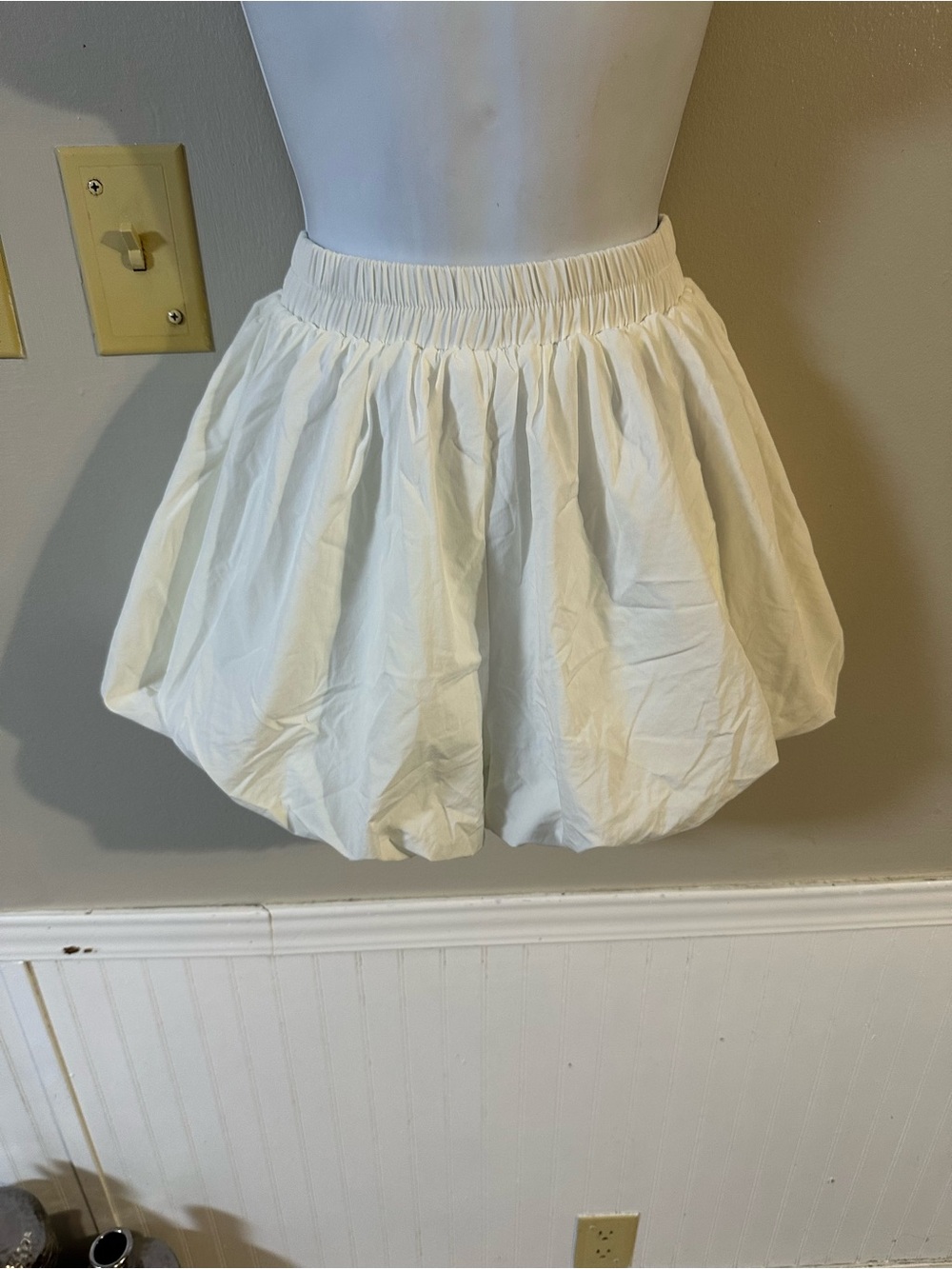White Bubble Mini Skirt